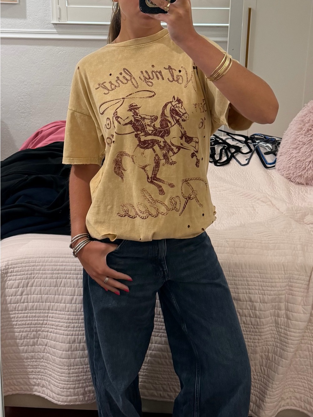 Forever 21 Vintage Oversized Graphic Cowboy Tee